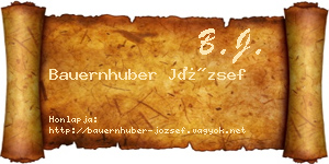 Bauernhuber József névjegykártya